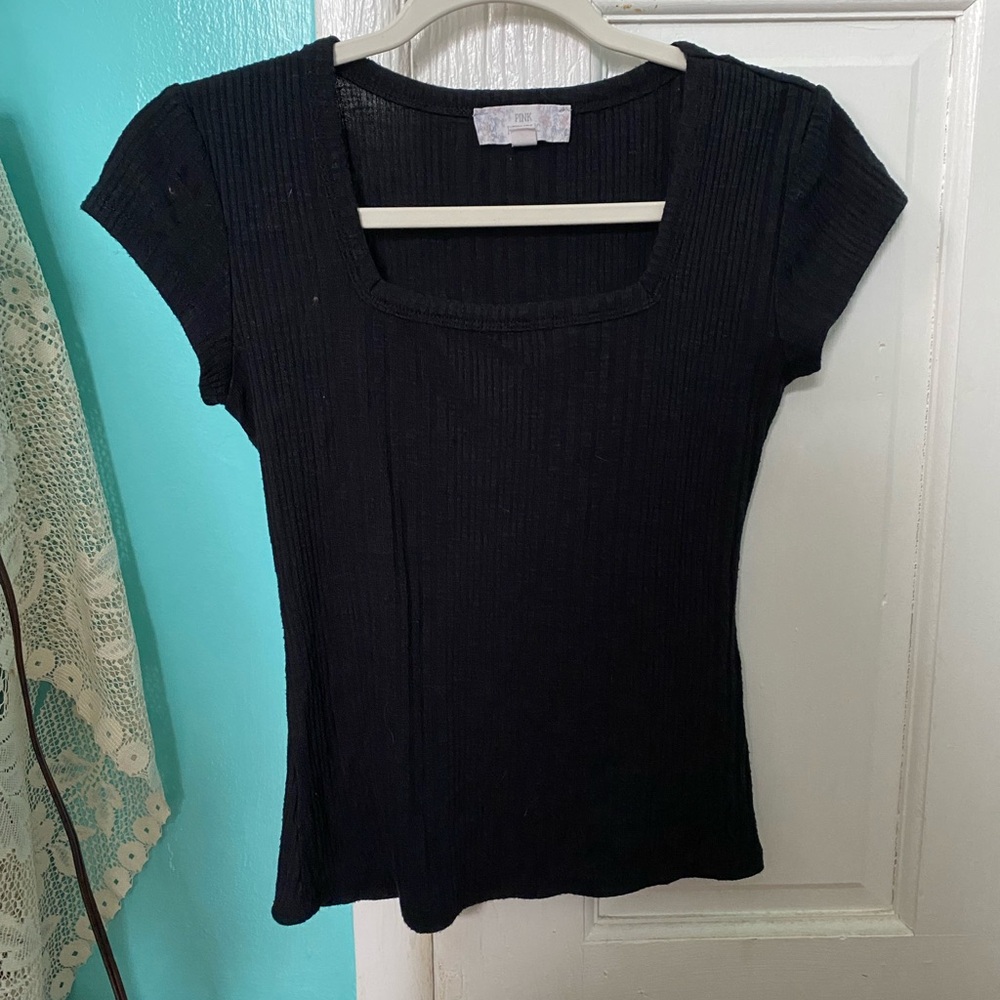 Women's Black Ribbed Top